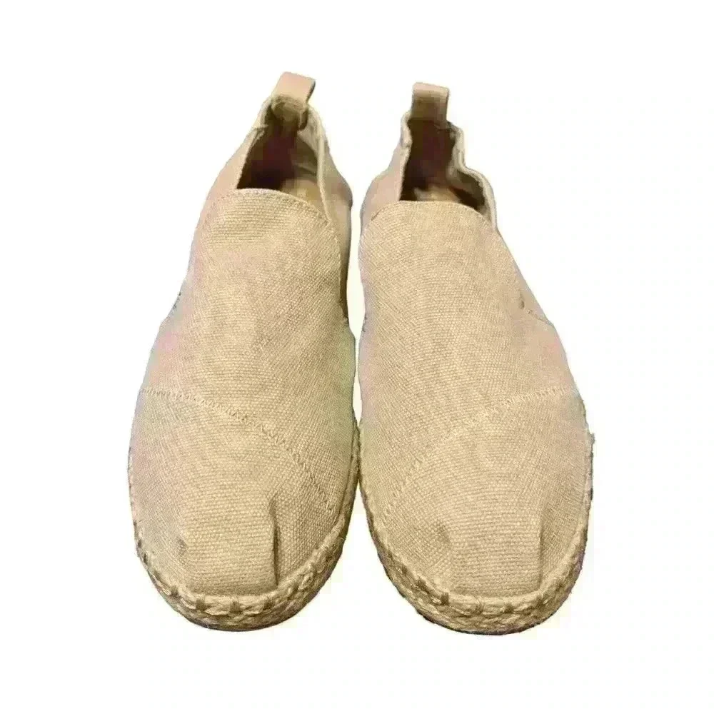 TOMS Espadrille Cream canvas shoe Natural women jute 6.5
